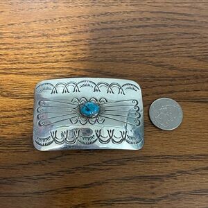 J.O.A. Silver Engraved Belt Buckle